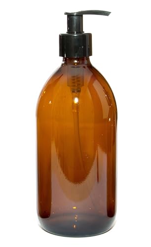 500ml Amber Glass Bottle with Black Pump