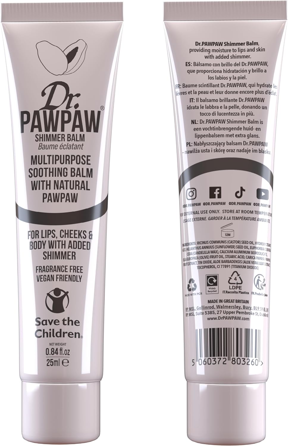 Dr. PAWPAW Shimmer Balm 25ml - Pack of 3.  Multipurpose Balm
