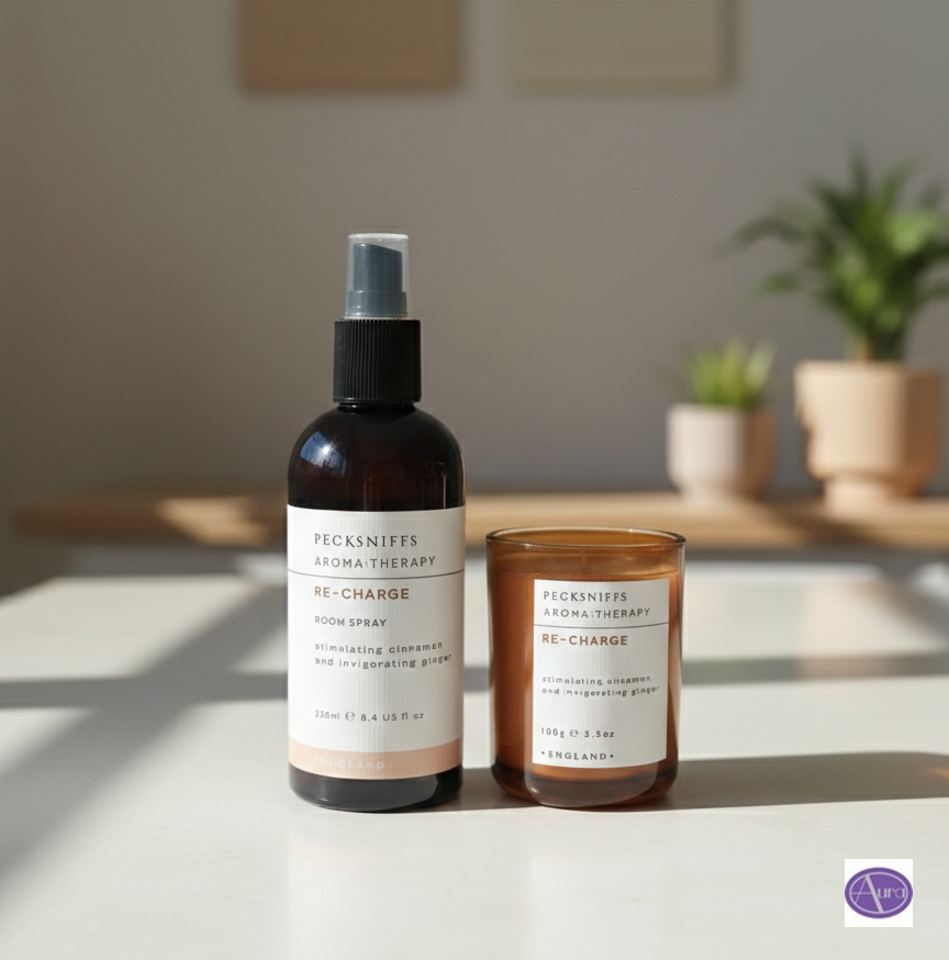 Pecksniff's Aroma Therapy Re-Charge Candle & Room Spray