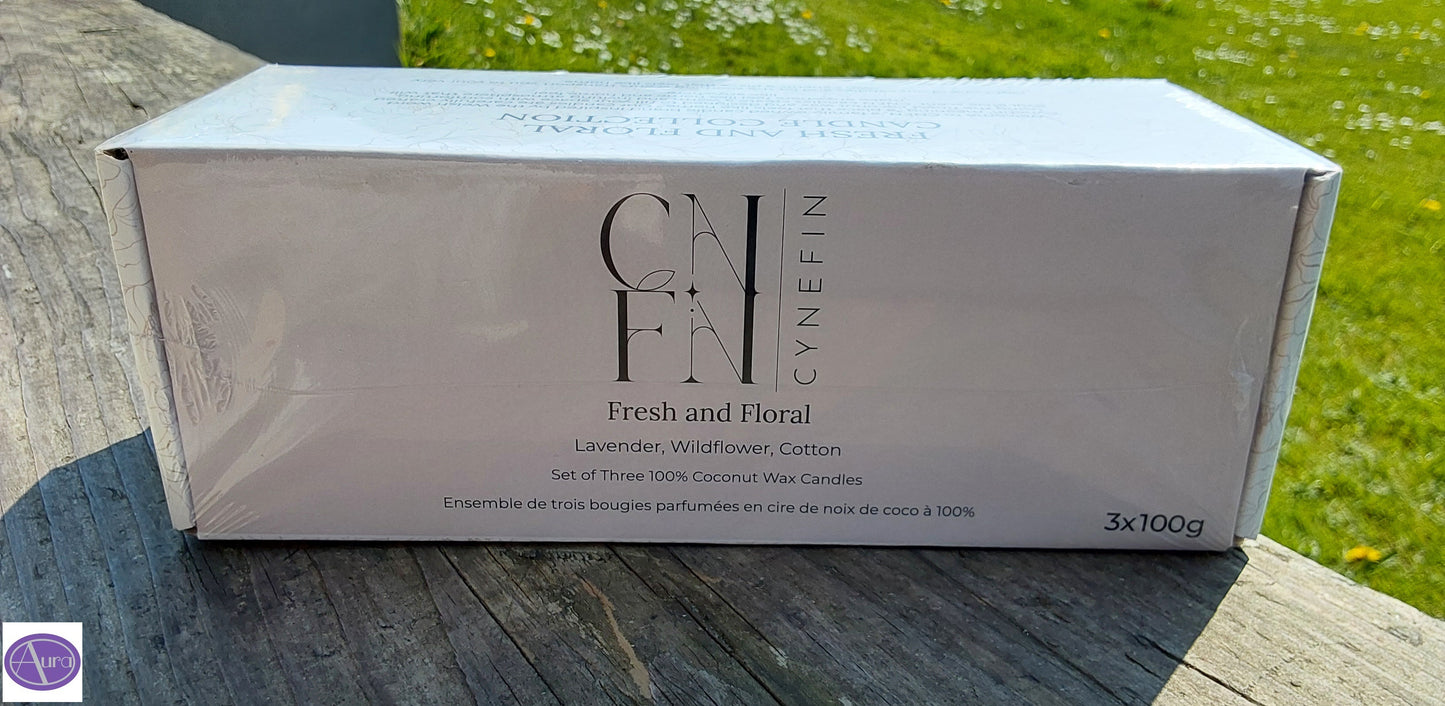 CNFN Cynefin - Fresh & Floral, Set of 3 Coconut Wax Candles