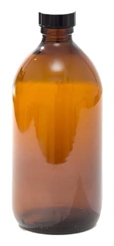 500ml Amber Glass Bottle with Black Lid