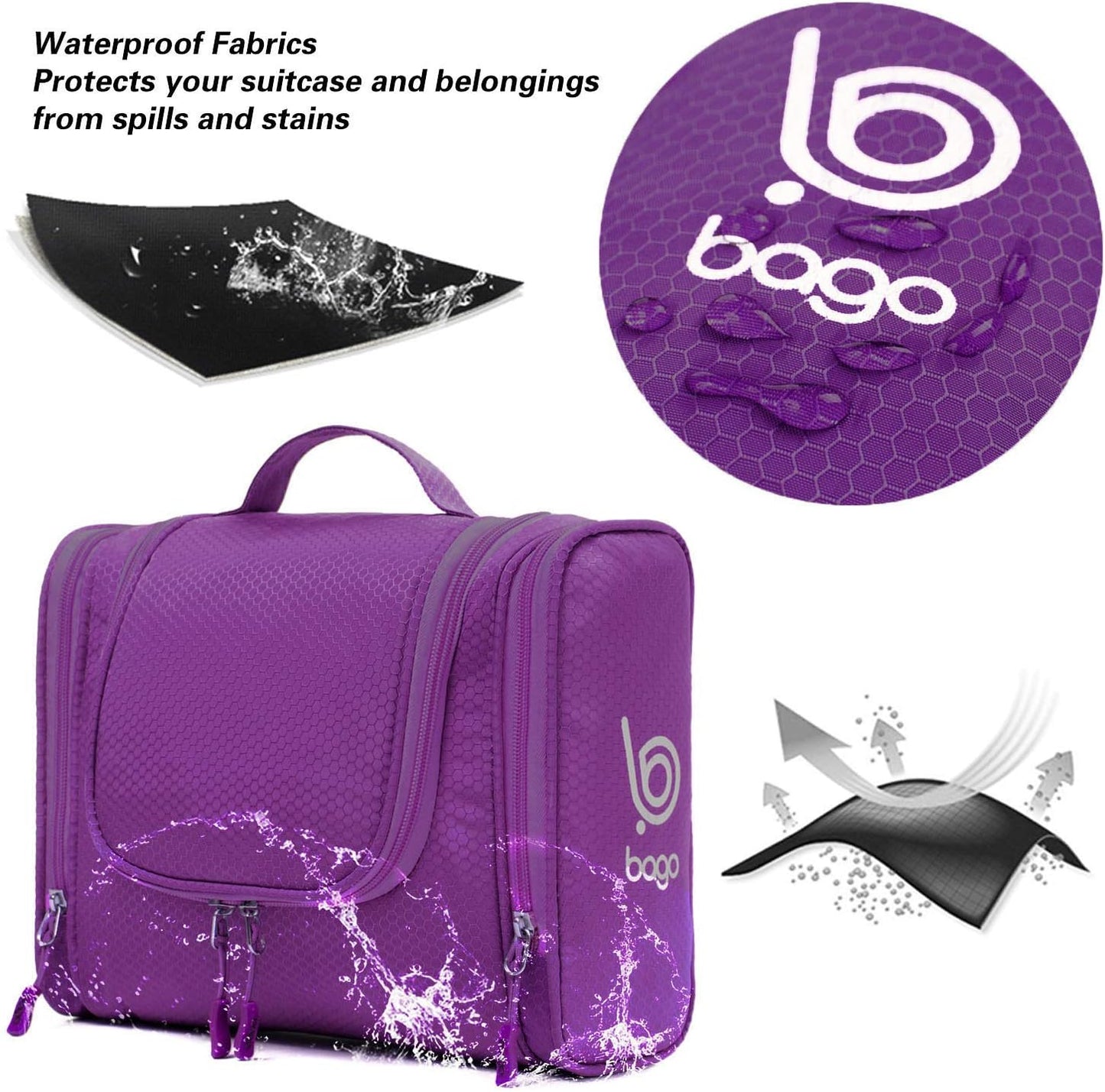 Bago Travel Toiletry Bag in Purple