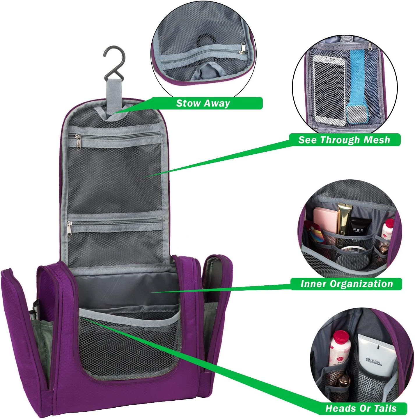 Bago Travel Toiletry Bag in Purple