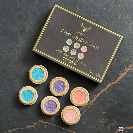 ComfyCozy Crystal Bath Bombs Luxury Gift Set  6 x 50g