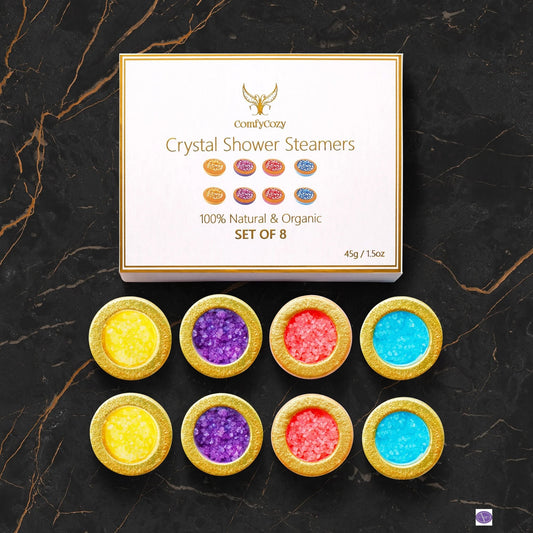 ComfyCozy Crystal Shower Steamers Luxury Gift Set 8 x 45g