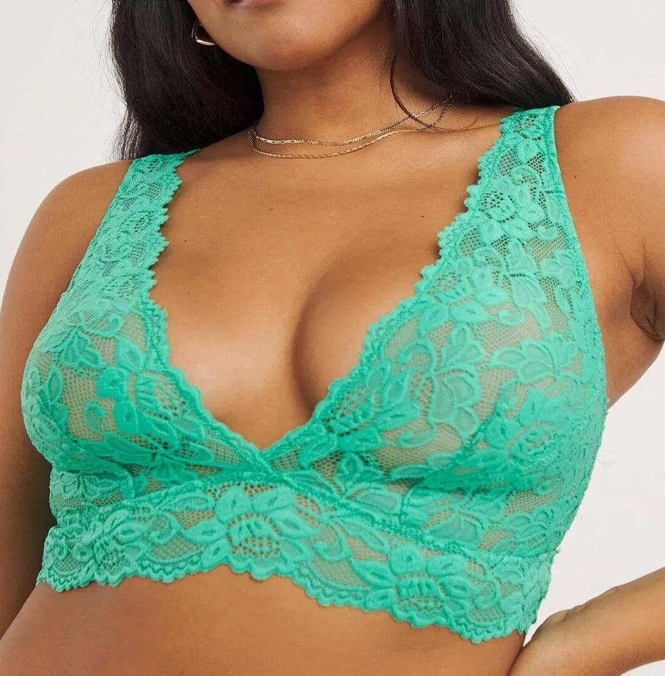 Figleaves Millie Lace Bralette in Mint Green
