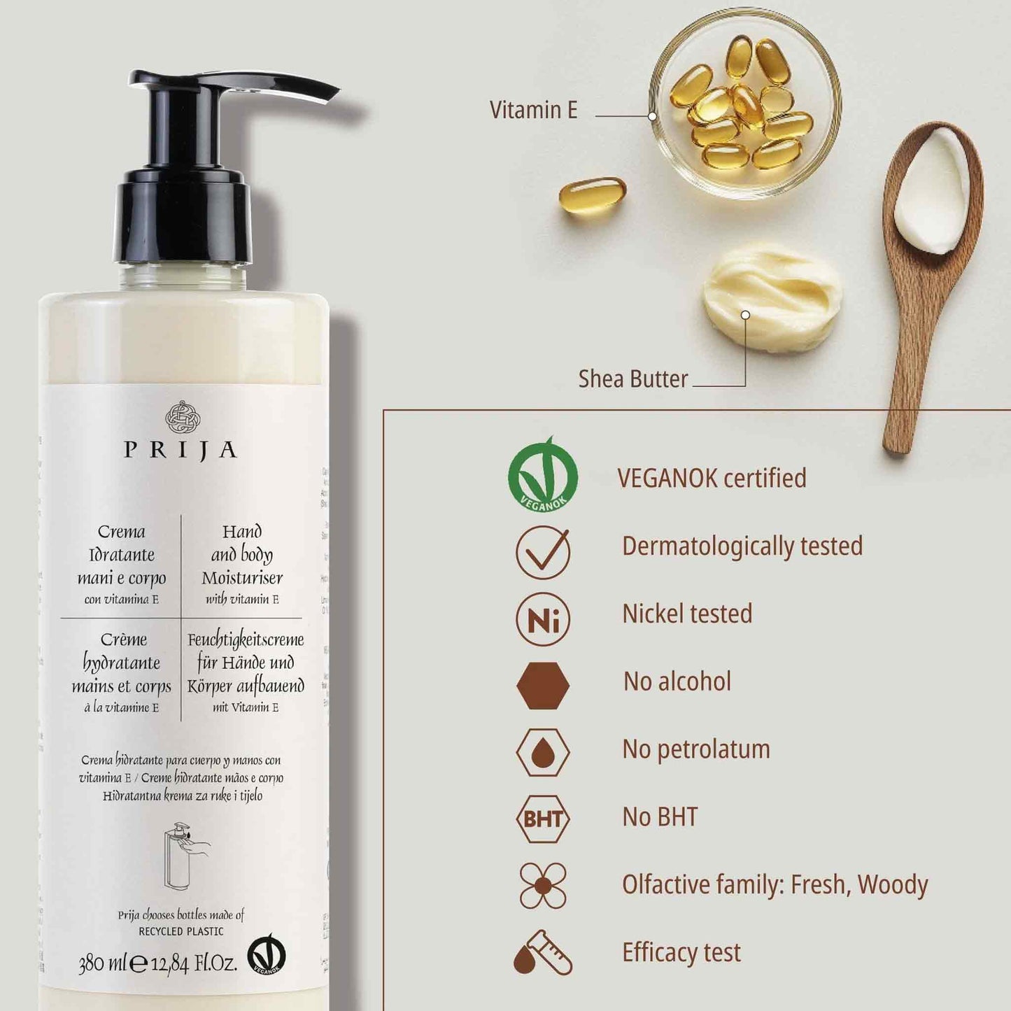 Prija Hand and Body Moisturiser wth Vitamin E - 380ml